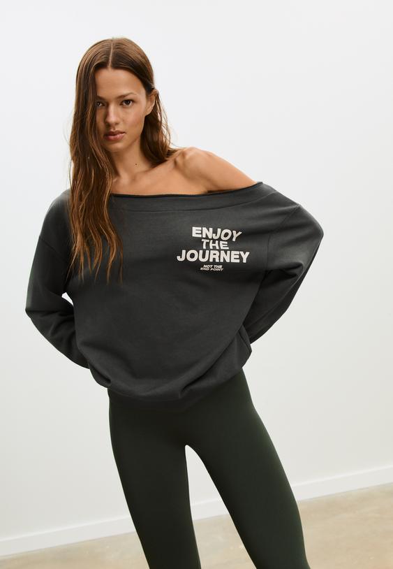 camisola posicional ombro descoberto