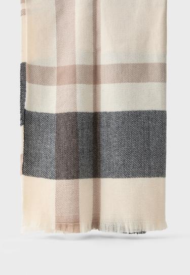 Checked scarf — Ecru 5