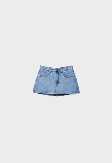 D62 denim skort — MEDIUM LIGHT BLUE DENIM 6