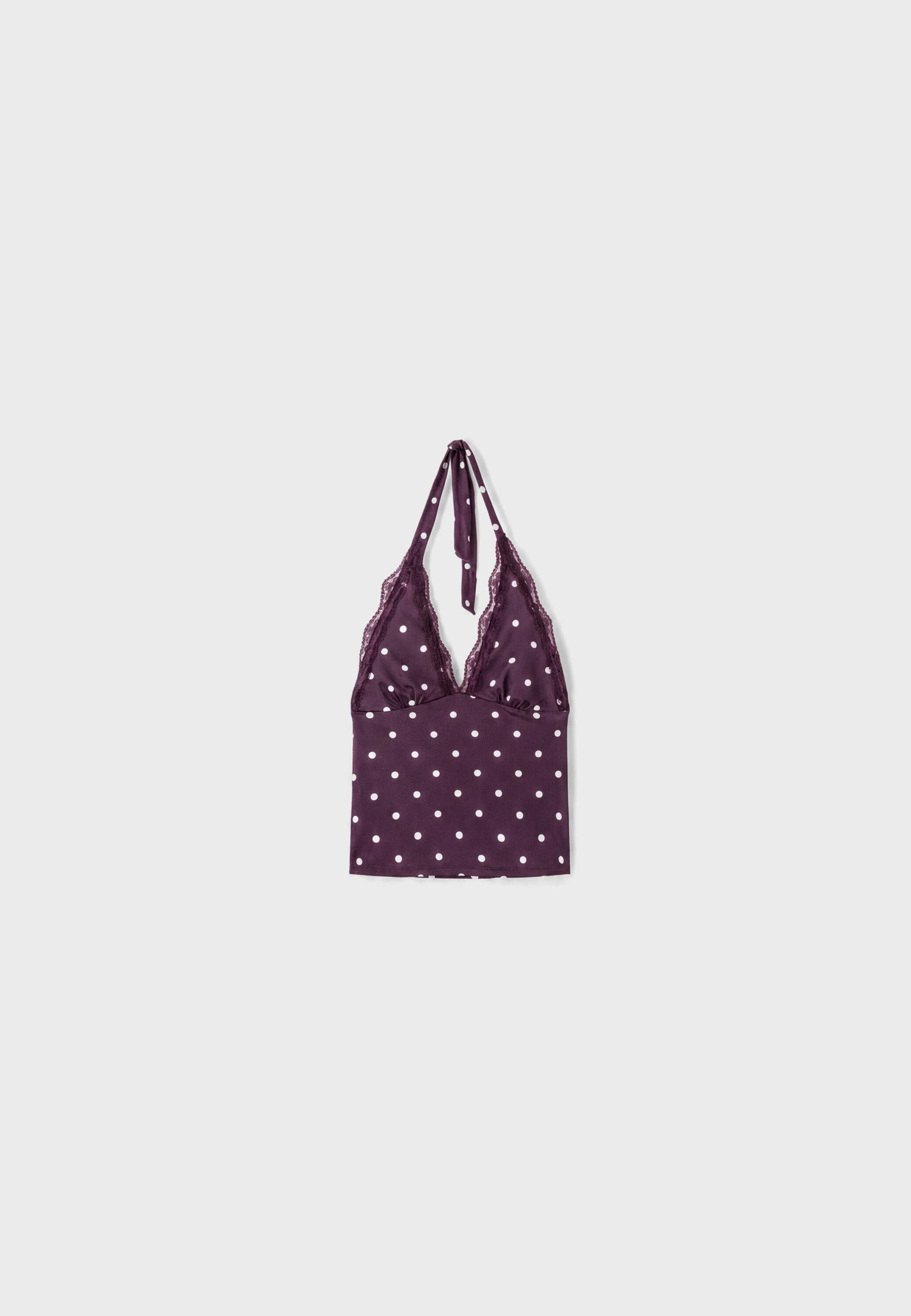 Lace halter top — Purple