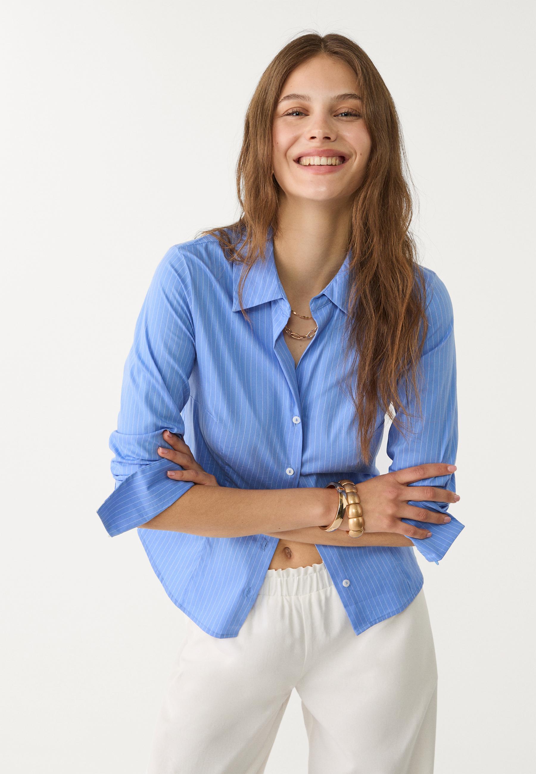 Basic striped fitted shirt - Women's fashion | Stradivarius