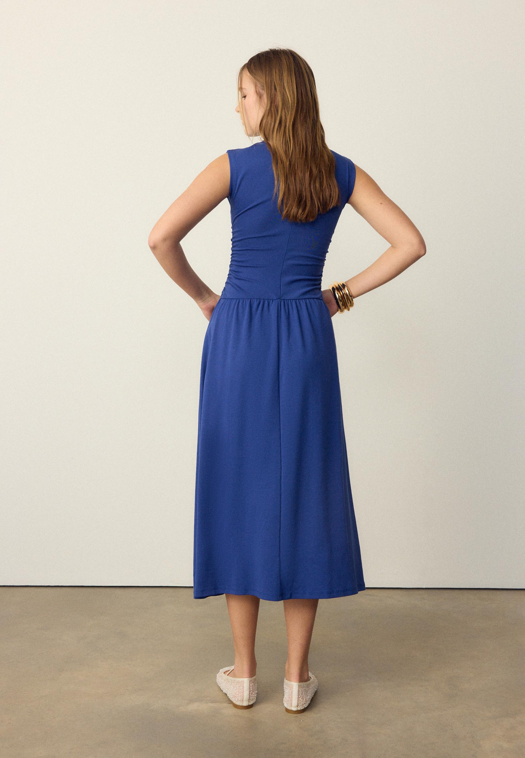 Funnel neck midi dress