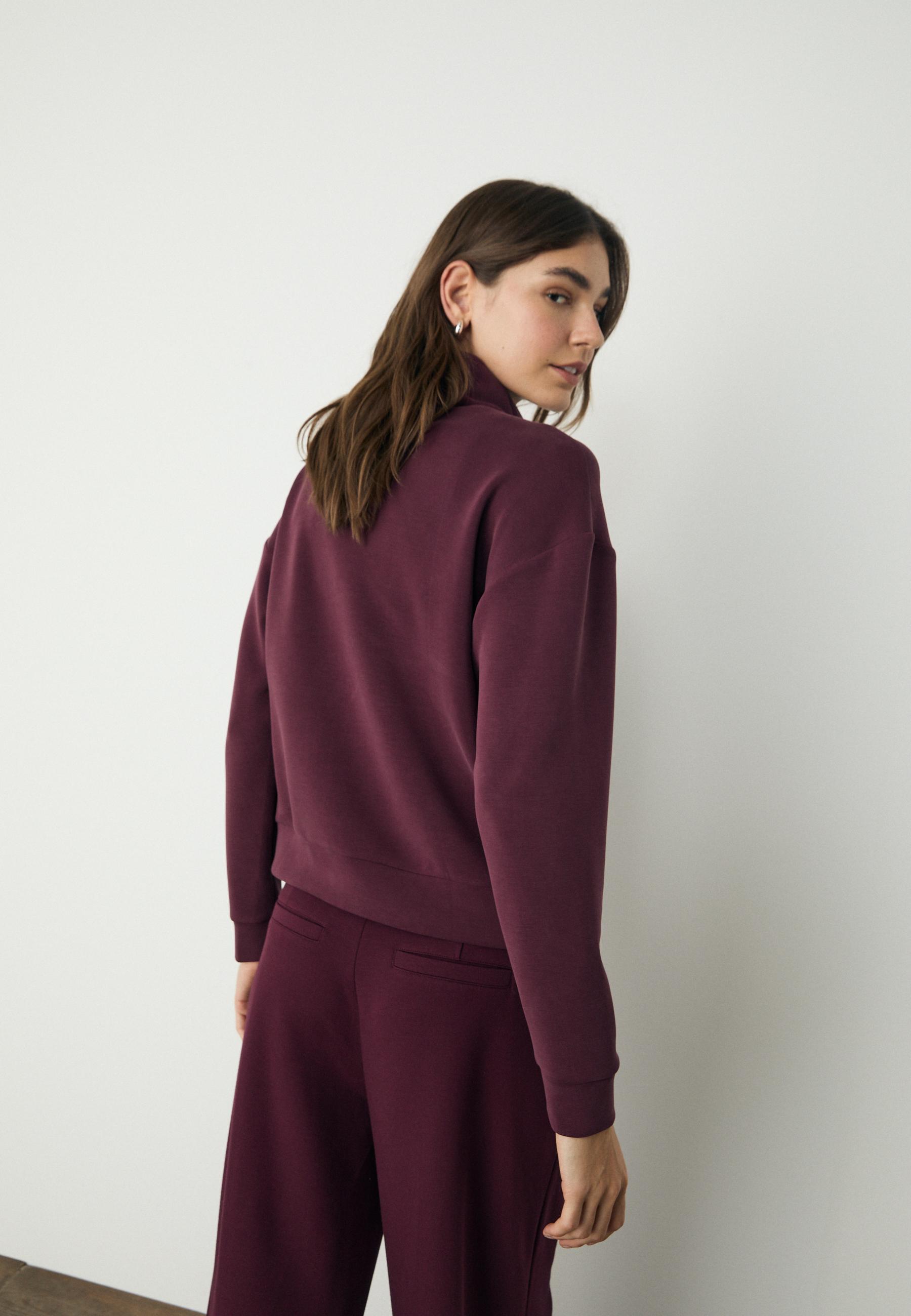 Soft-touch zip-up sweatshirt — Purple