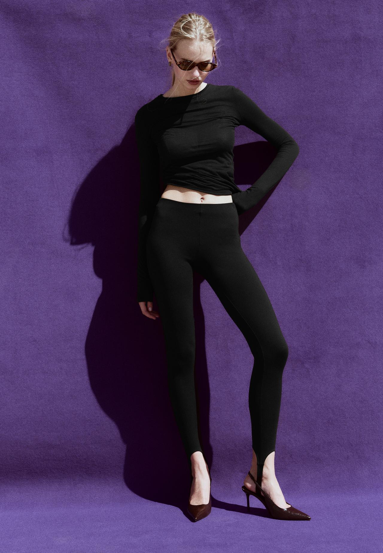 Ankle-length leggings — Black