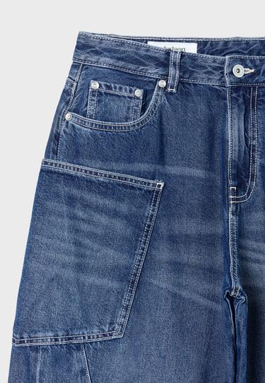 Low-rise barrel jeans with pockets — MEDIUM BLUE DENIM 10