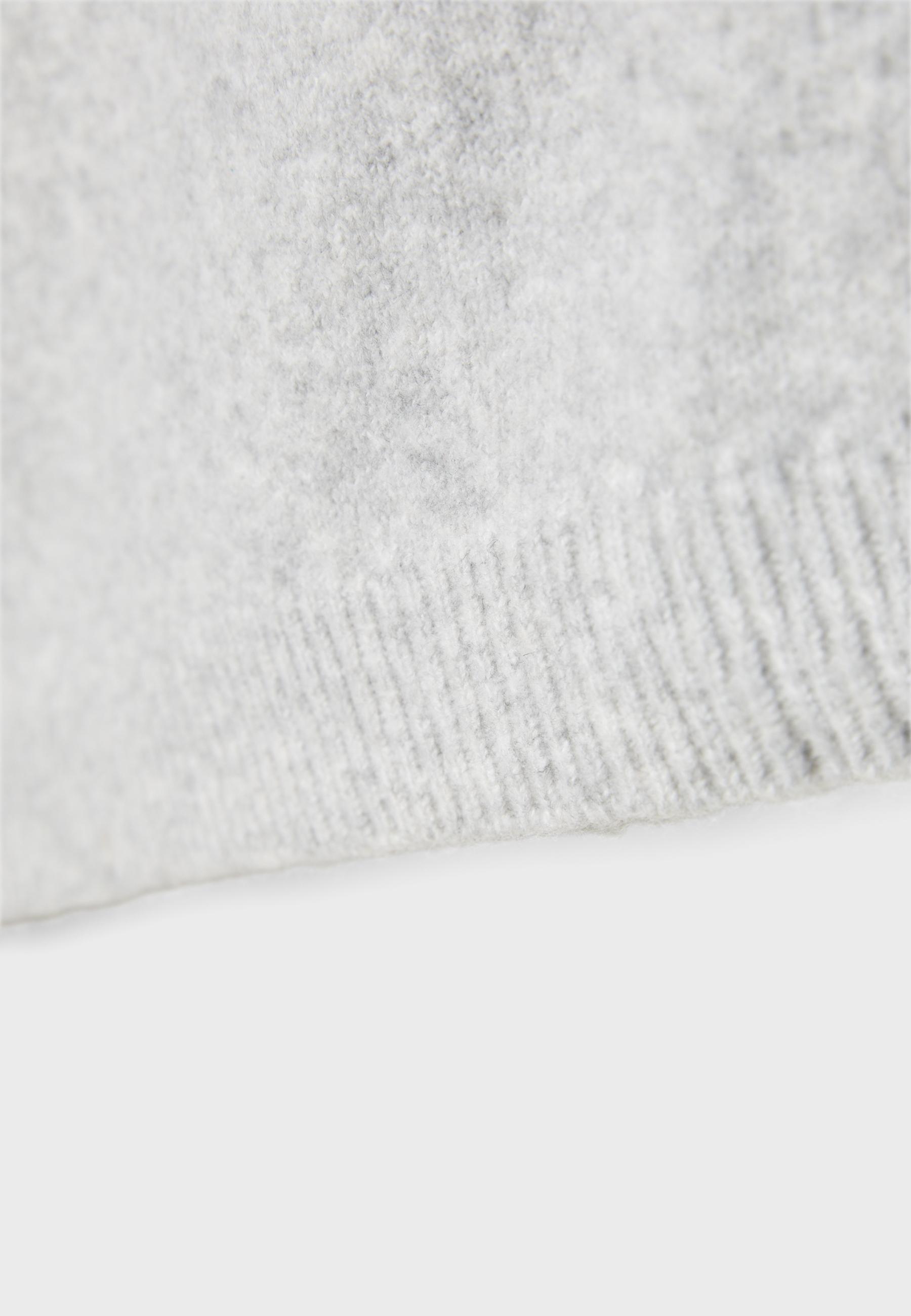 Asymmetric knit sweater — Grey melange