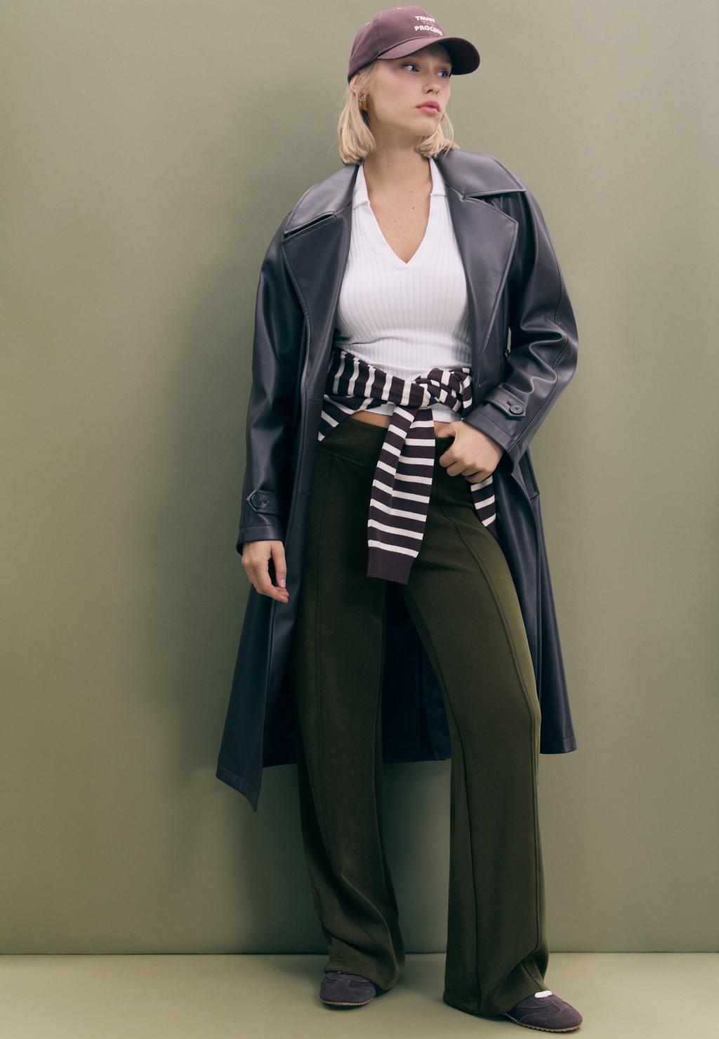 Soft-Touch-Joggerhose mit Ziernaht und geradem Bein