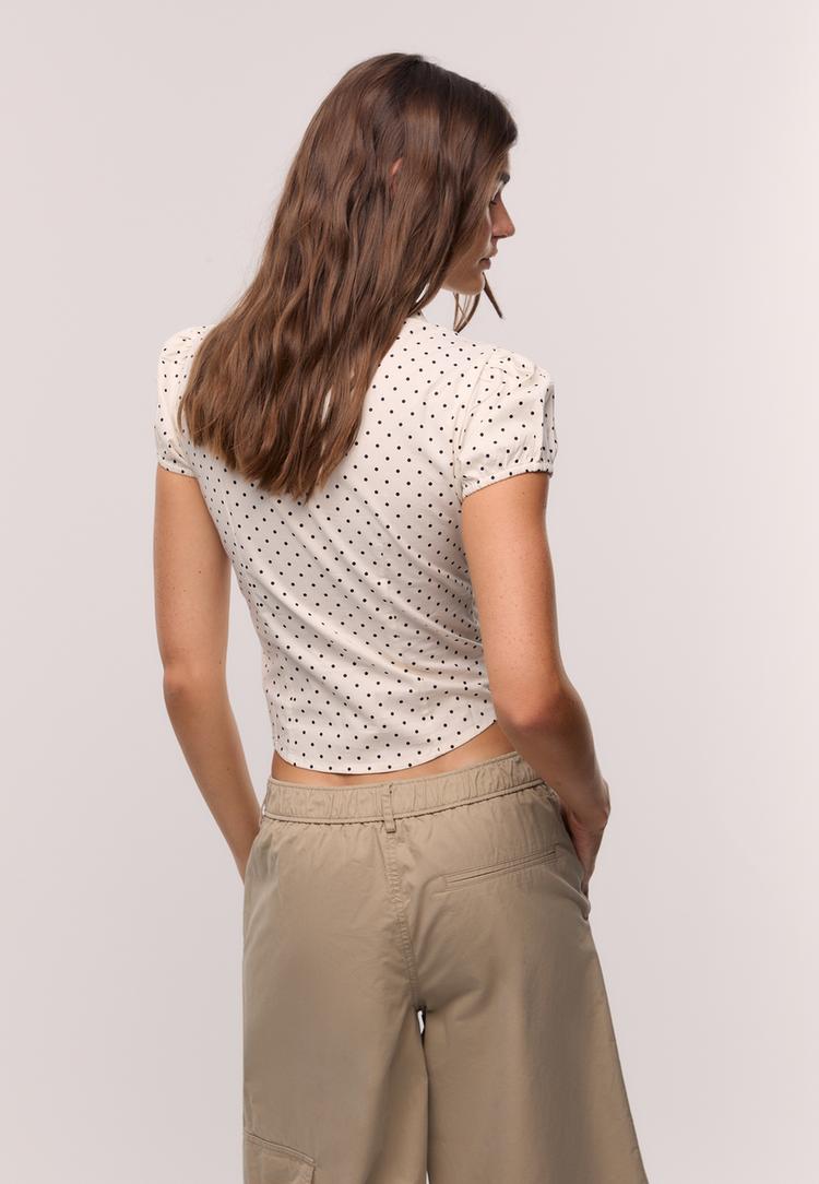 camisa fitted manga corta topos