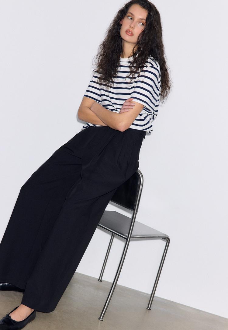 camiseta basica boxy heavy weight rayas