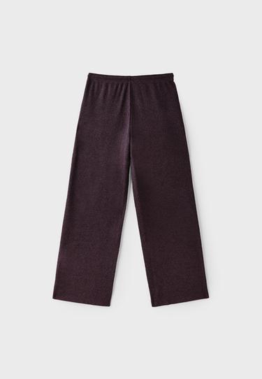 Soft-touch ribbed trousers — AUBERGINE 8