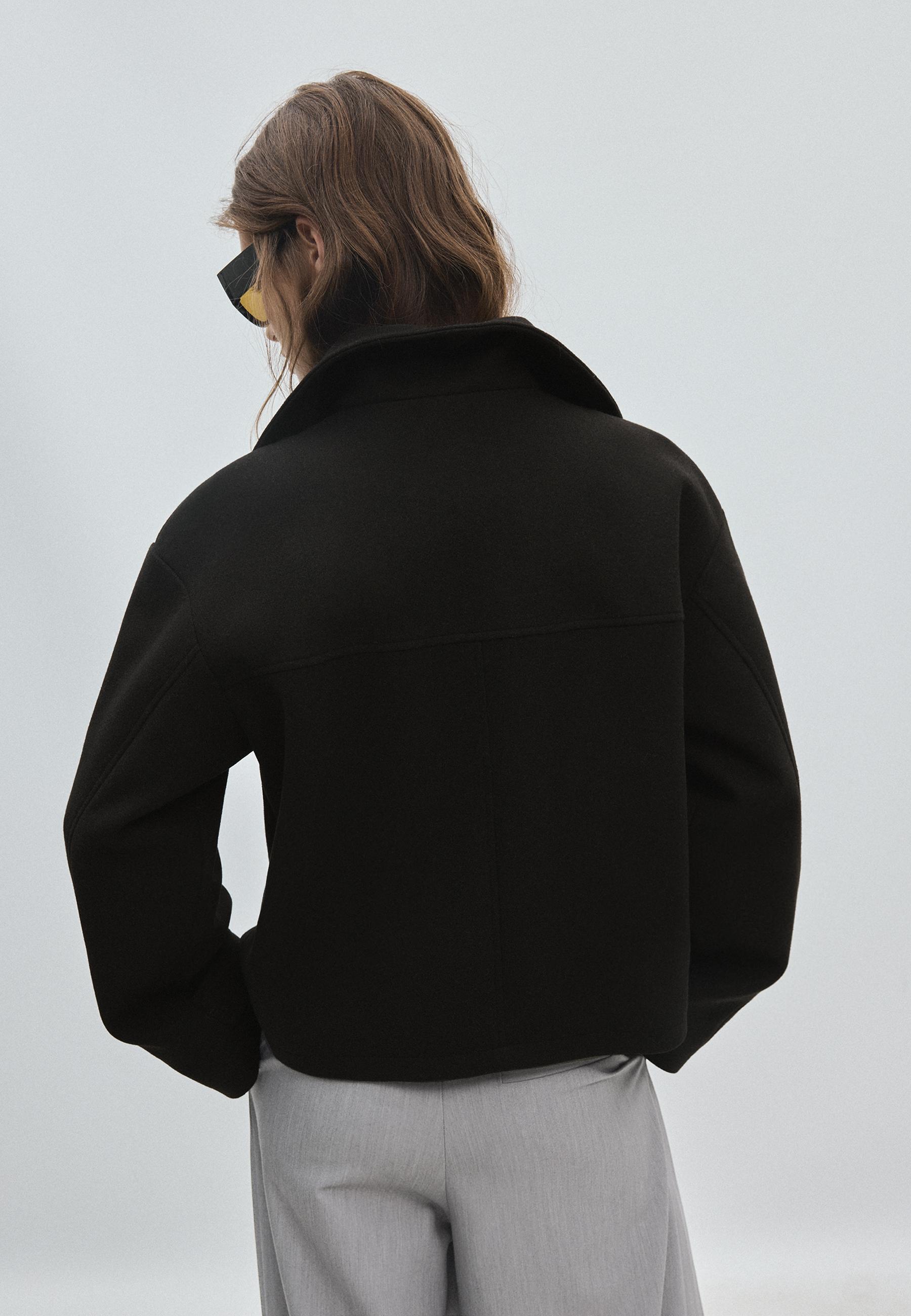 Soft-touch crossover high neck jacket - Women's fashion