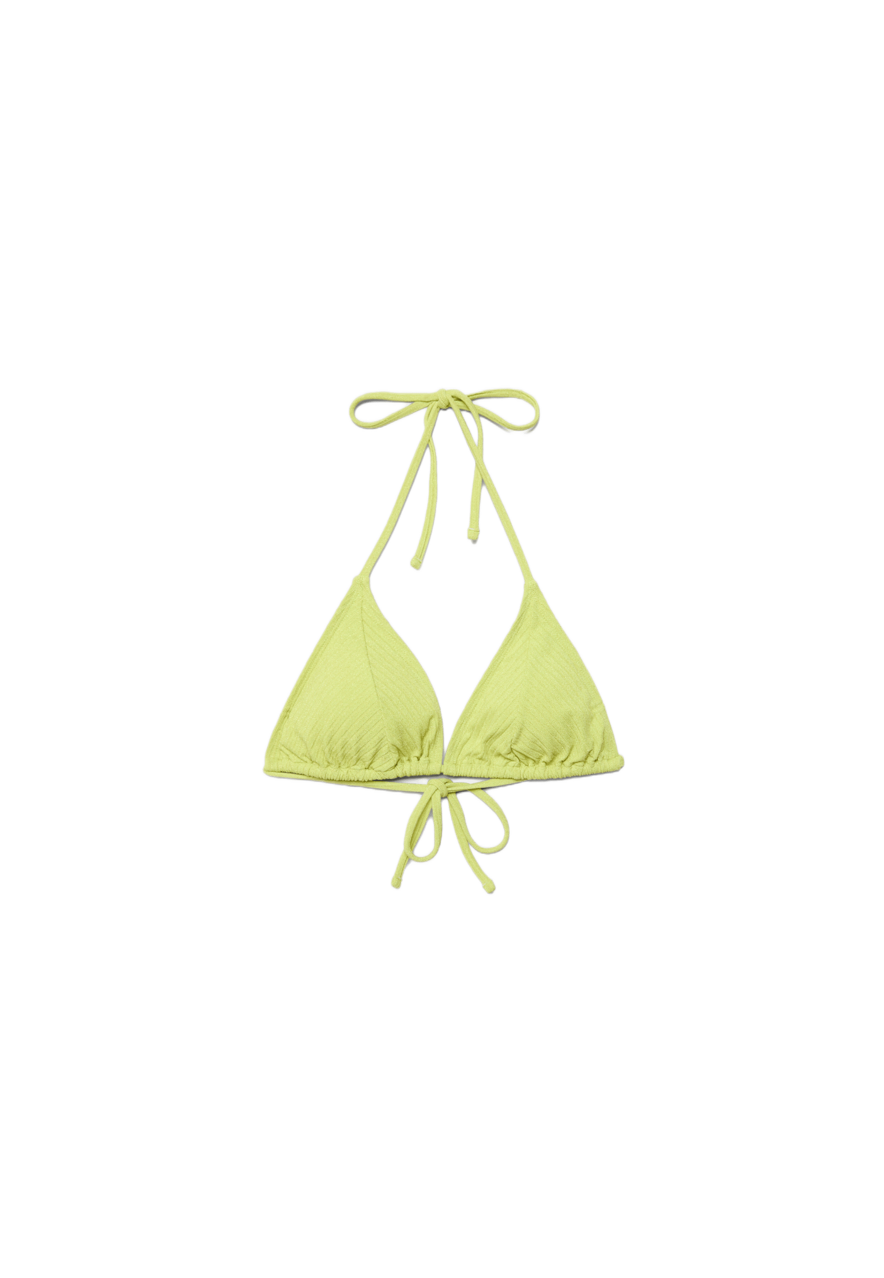 Shimmer ribbed triangle bikini top — Aquamarine