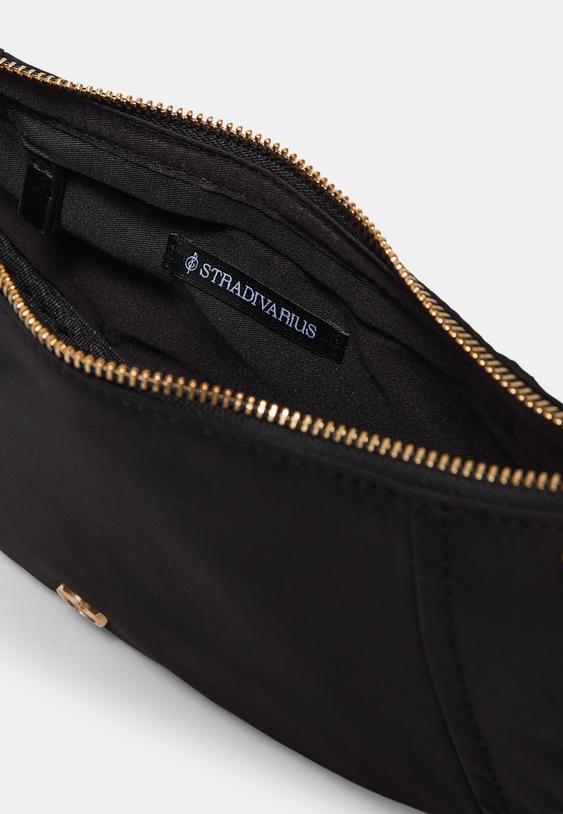 Stradivarius Nylon Moon Crossbody Bag Black Os