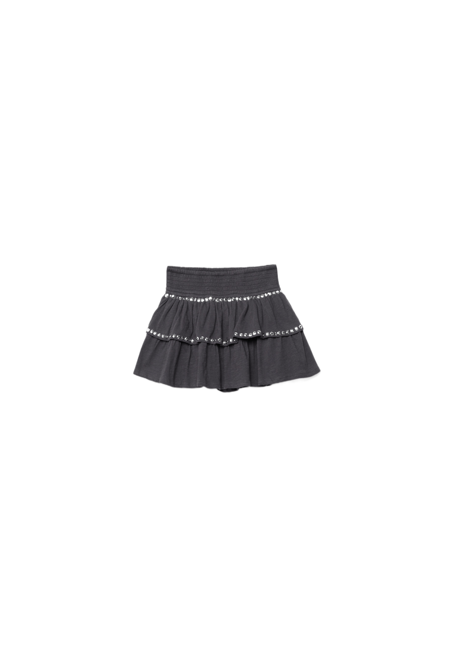 Studded ruffled mini skirt — Dark grey