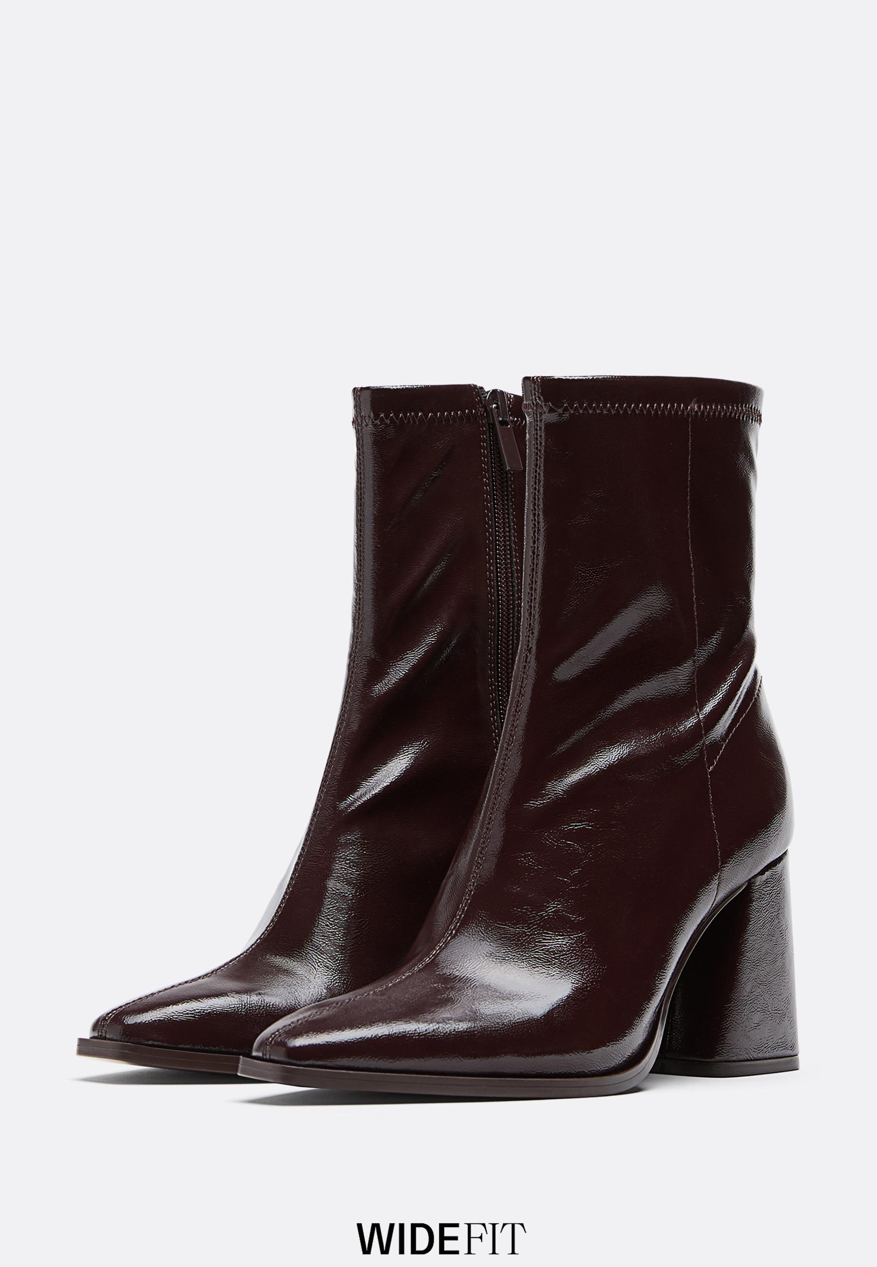High-heel stretch ankle boots — BROWN
