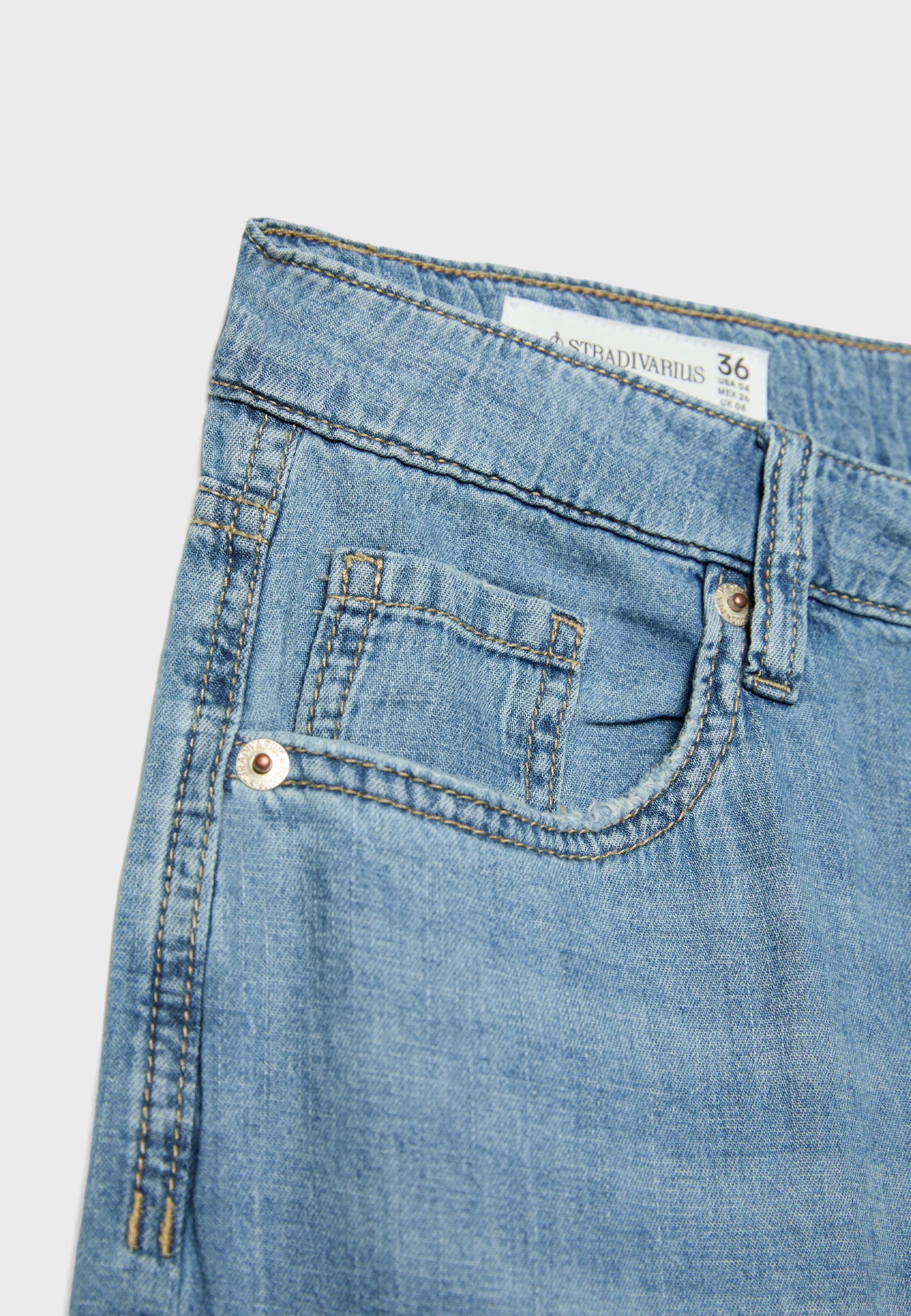 Wide-leg light denim jeans — MEDIUM LIGHT BLUE DENIM