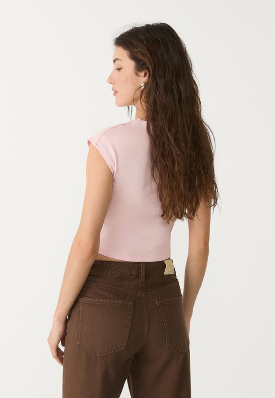 basic aansluitend cropped t shirt