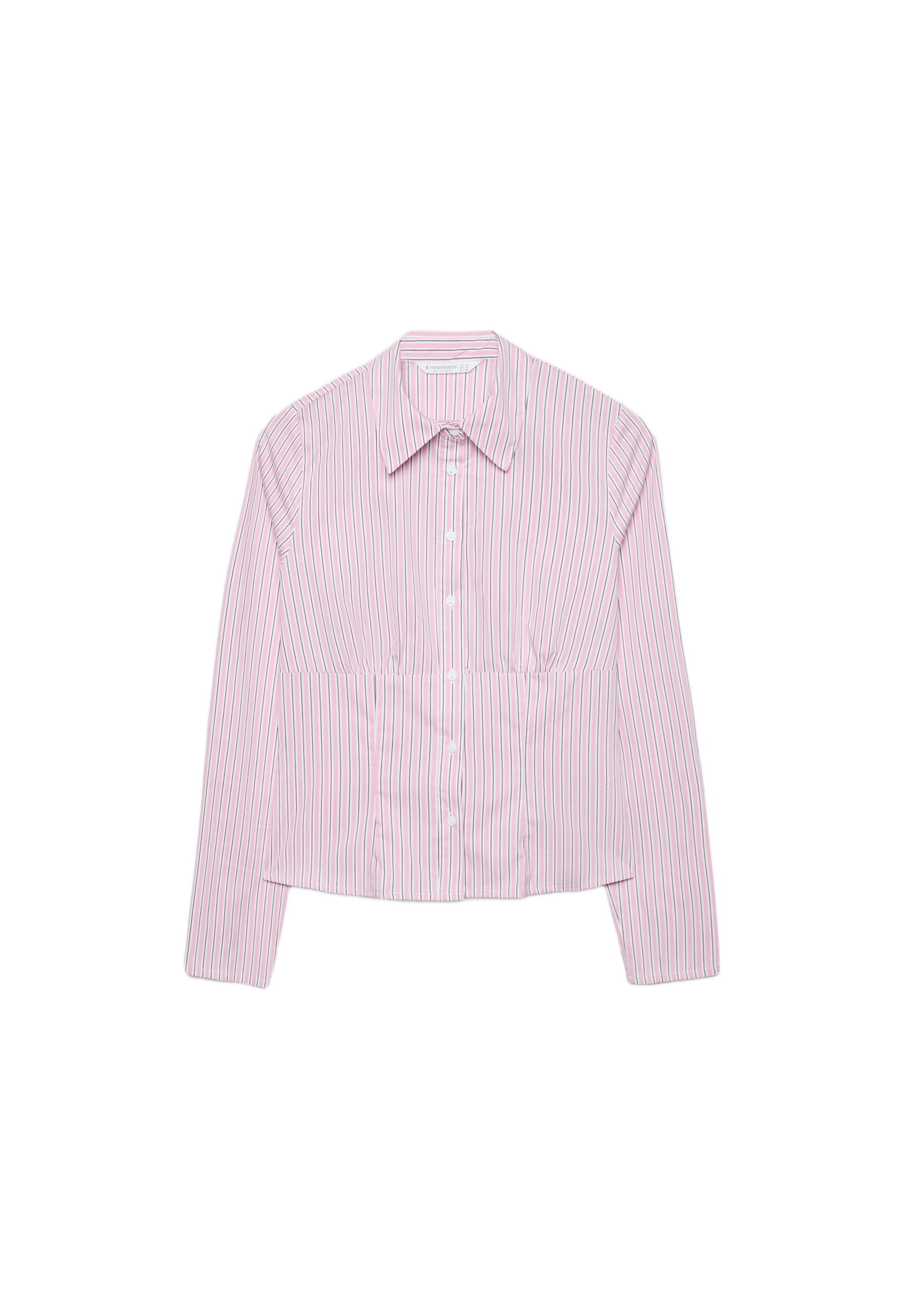 Fitted shirt with underbust seam — Pastel pink