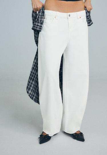 D80 barrel fit jeans — White 3