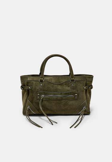 City bag with zip pulls — Khaki 1