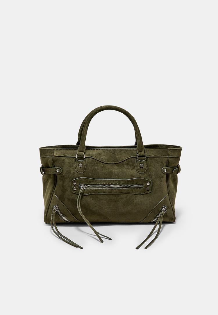 Stradivarius Citytas met ritstrekkers  Kaki OS