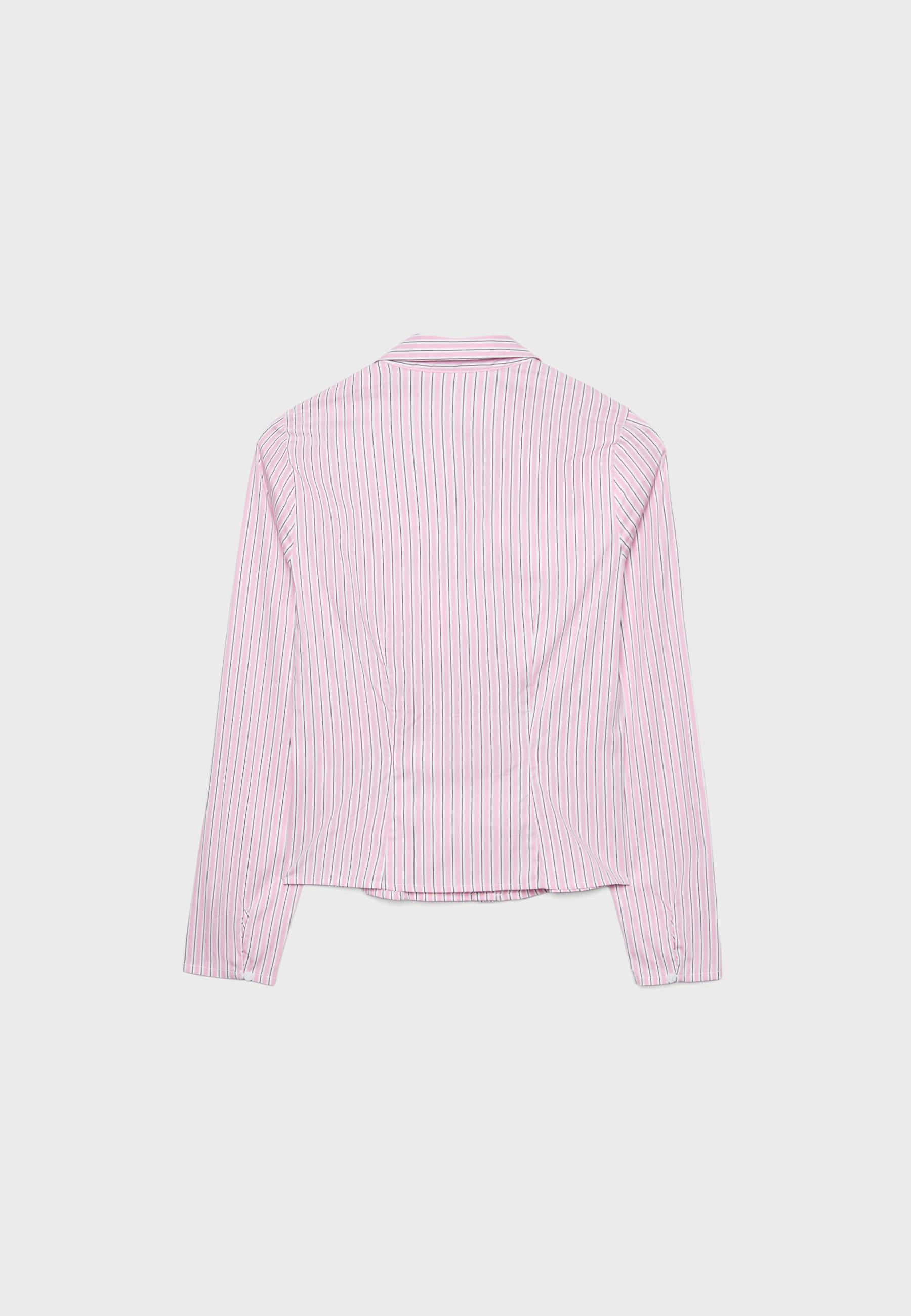 Fitted shirt with underbust seam — Pastel pink