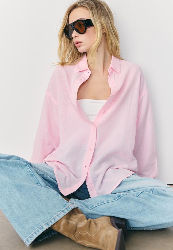 chemise fluide effet lin