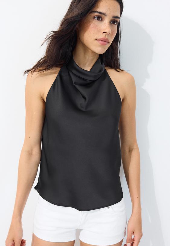top halter satinato