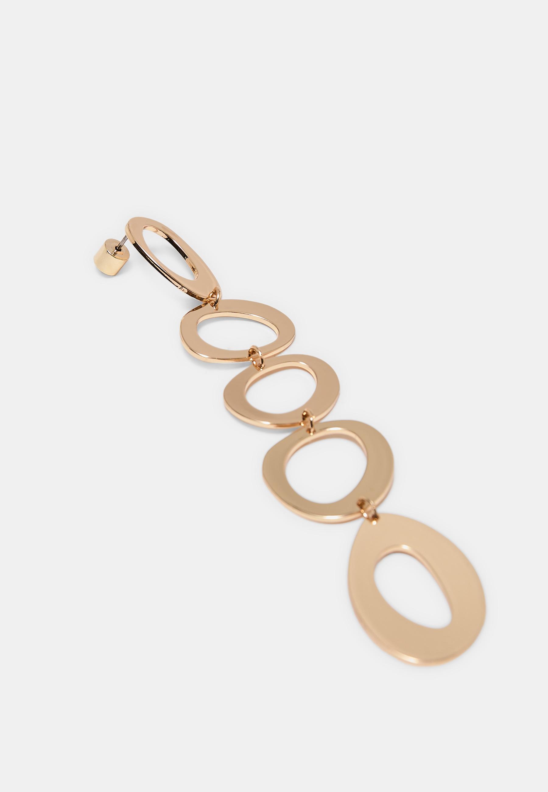 Circular dangle earring — Gold