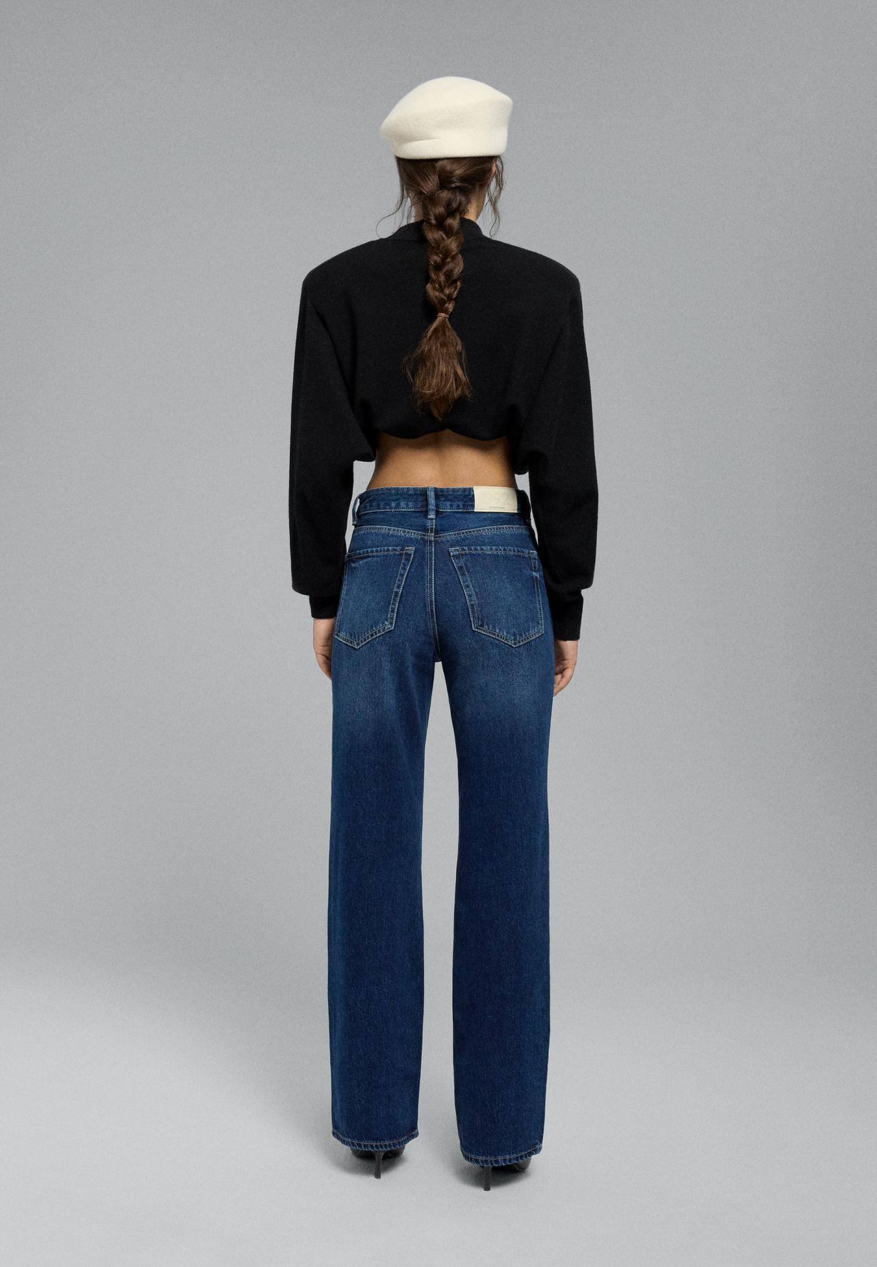 D92 Ripped straight wide-leg jeans — MEDIUM BLUE DENIM