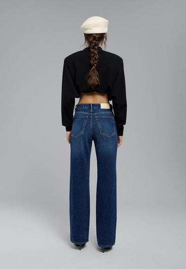 D92 Ripped straight wide-leg jeans — MEDIUM BLUE DENIM 5