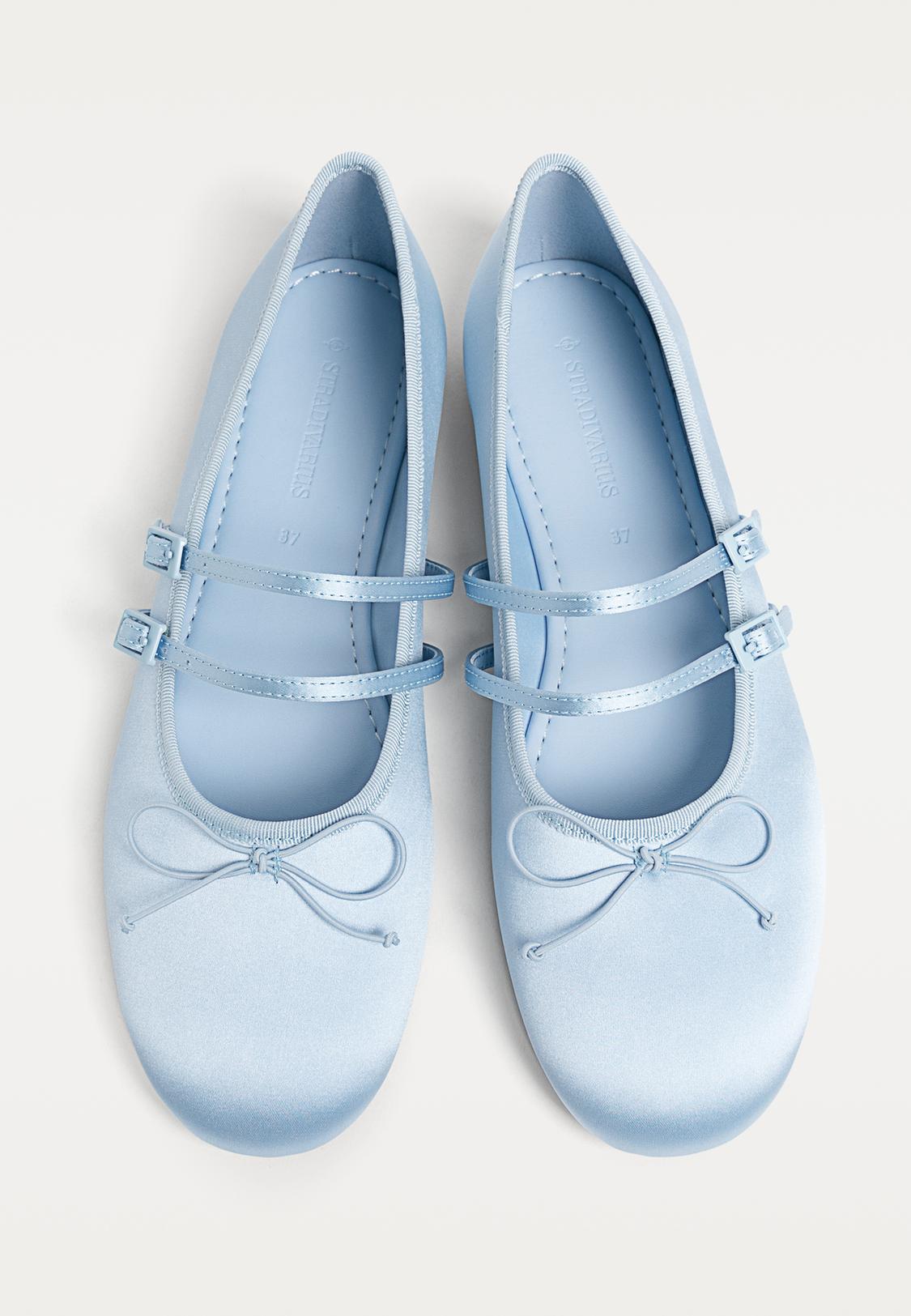 HOT Blue Satin Ballet Baby Blue Ballet Shoes Satin Ballet Flats