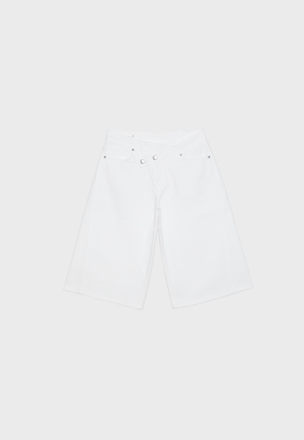 Crossover-waist jorts — White