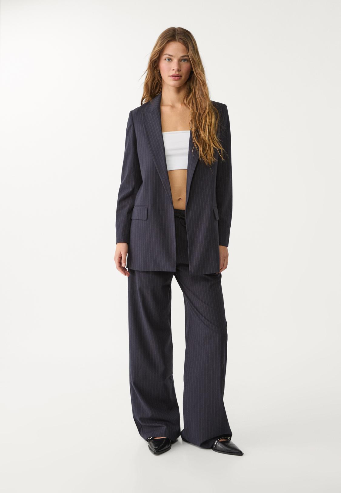 Blazer Oversize Americanas Mujer Bershka Blazer Tiras Espalda