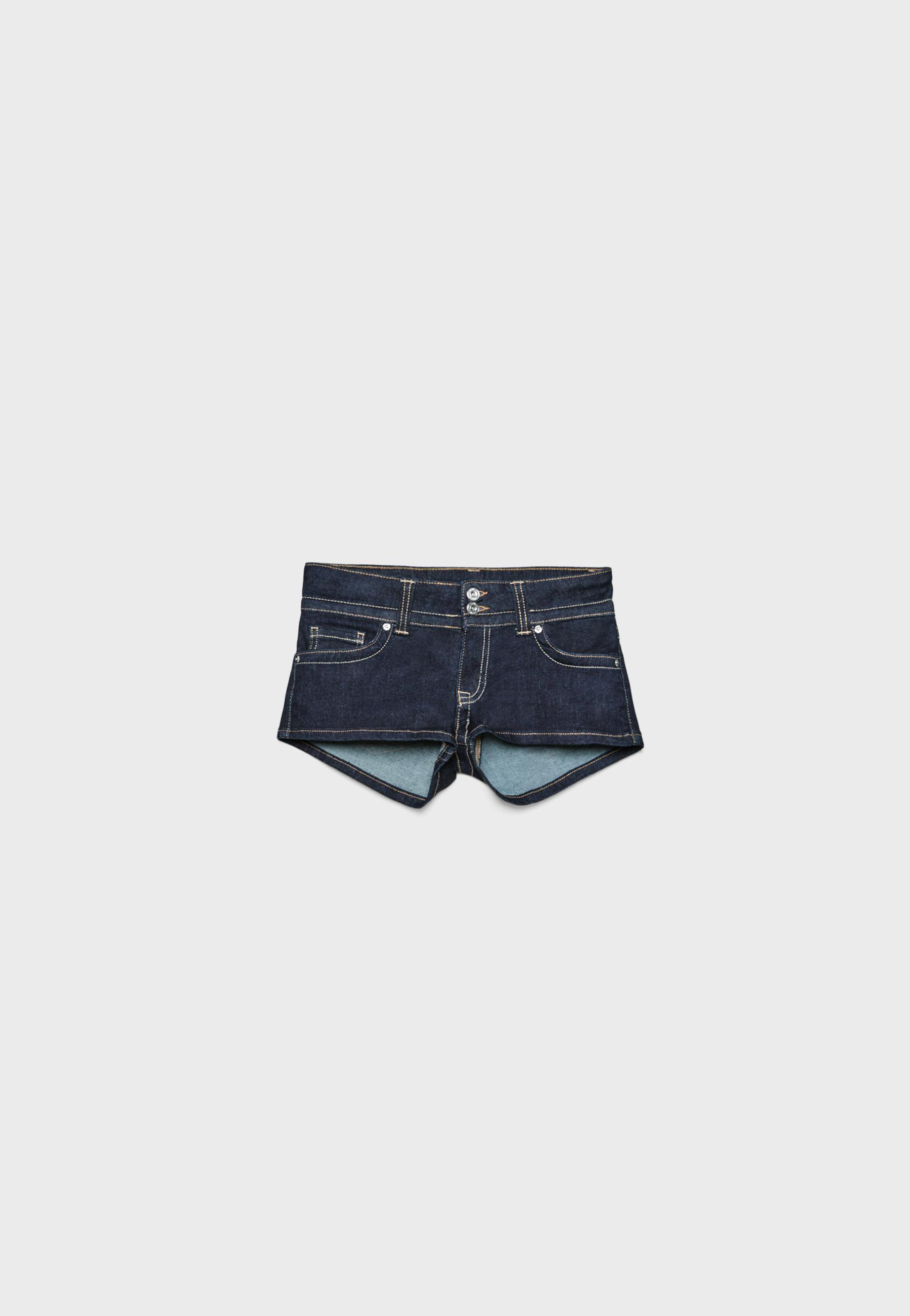 D76 denim mini shorts — MEDIUM DENIM WASH