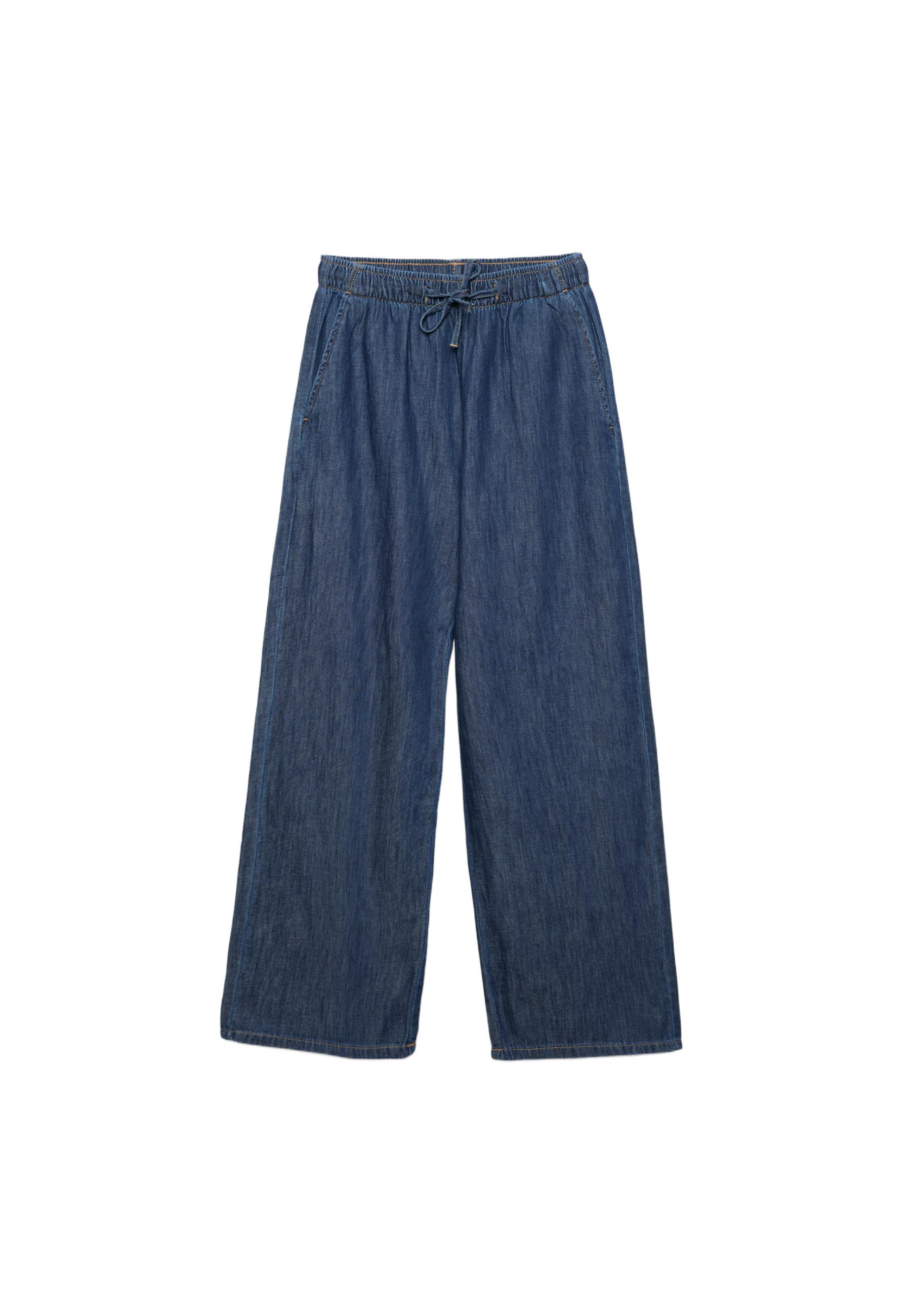 Flowy denim drawstring trousers — RINSE BLUE DENIM