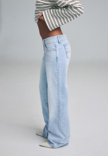 Low-rise straight jeans with hammer waist — MEDIUM LIGHT BLUE DENIM 6