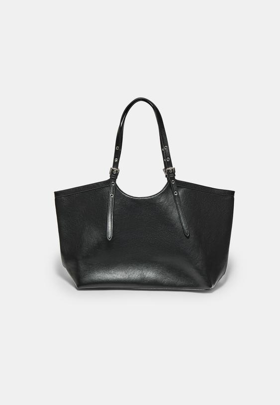 bolso shopper detalle mini hebillas
