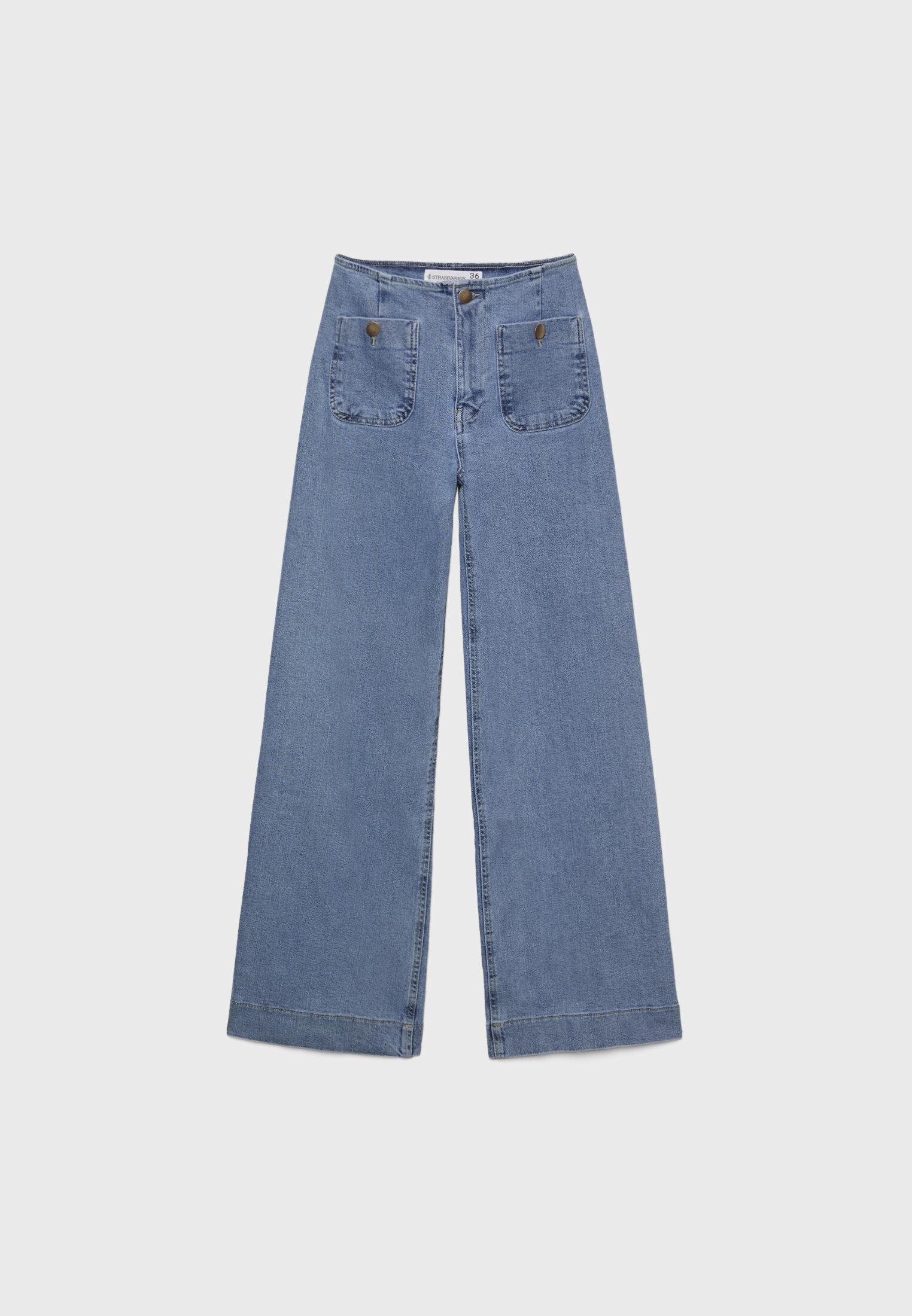 D77 Minimalist jeans with pockets — MEDIUM LIGHT BLUE DENIM