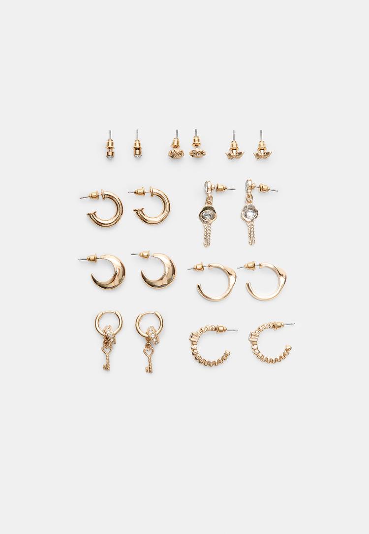 set di 9 orecchini brillanti
