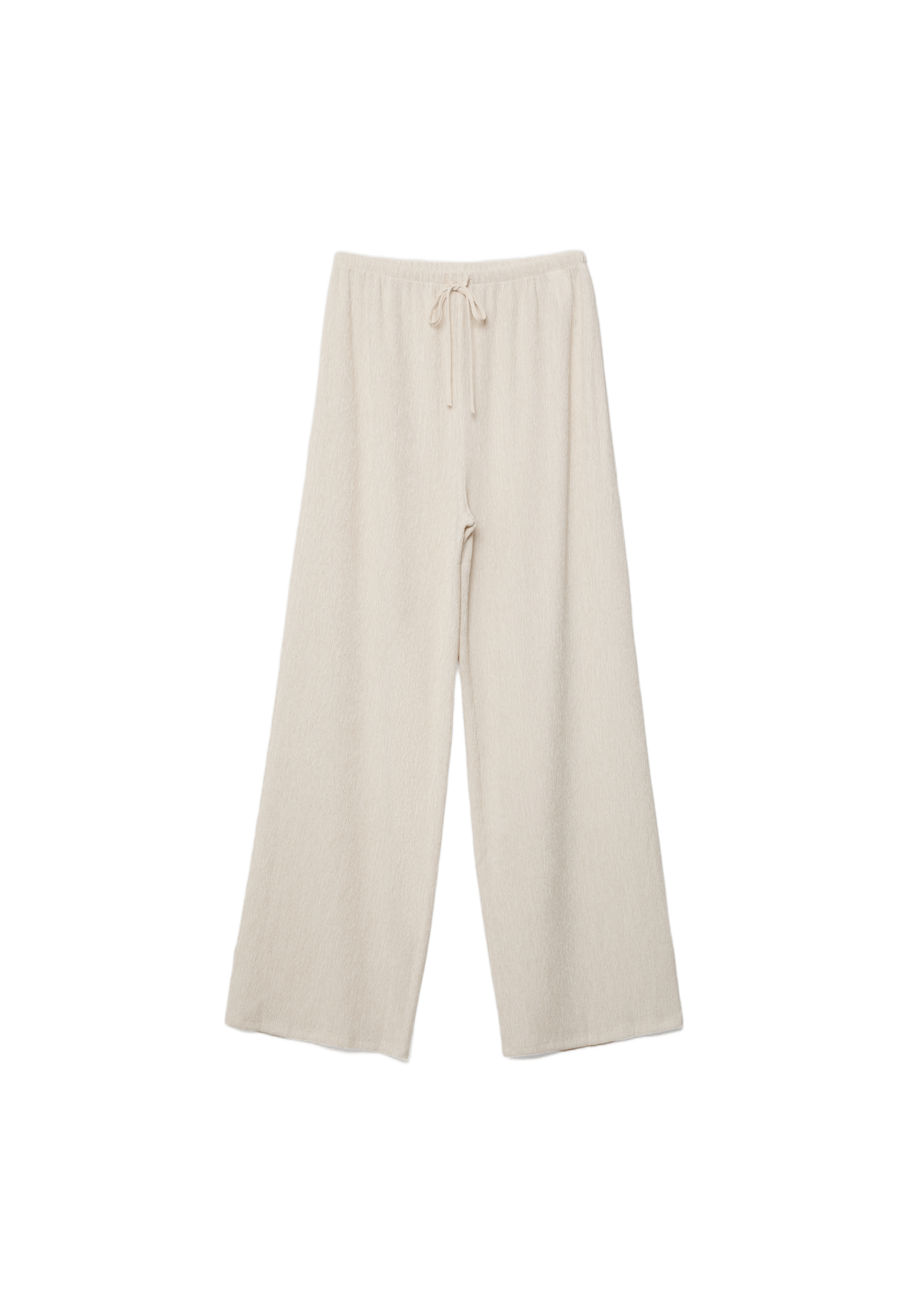 Straight-leg creased-effect trousers — Vanilla