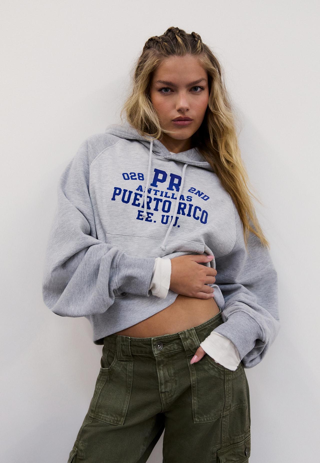 Positional contrast sweatshirt — Grey melange