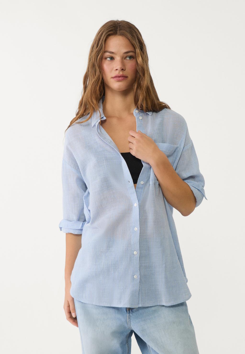 Basic flowing shirt with pocket