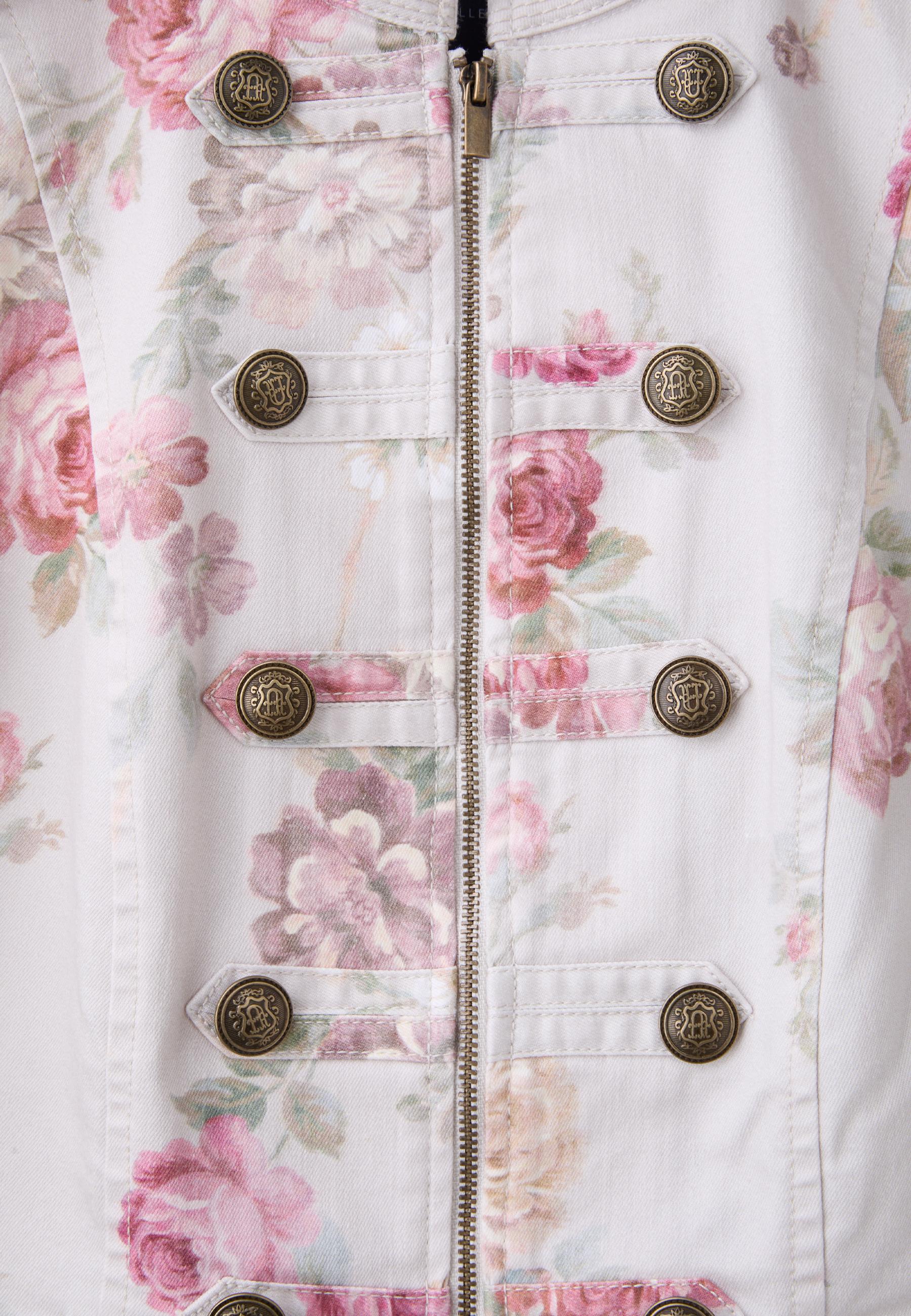 Floral print buttoned jacket — Ecru