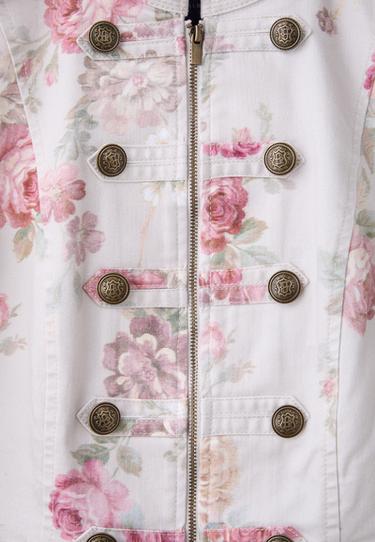 Floral print buttoned jacket — Ecru 9