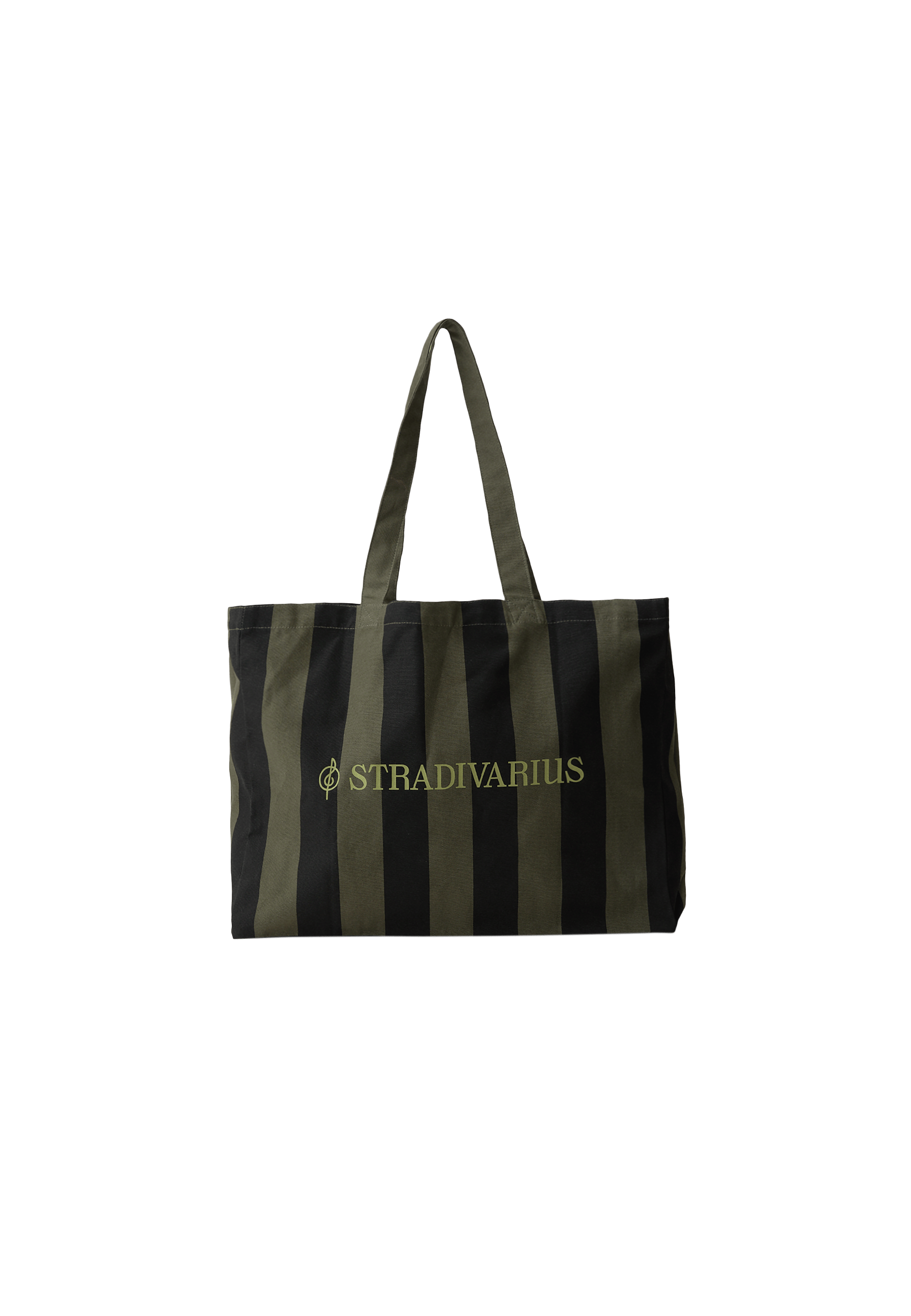 Striped tote bag — Khaki