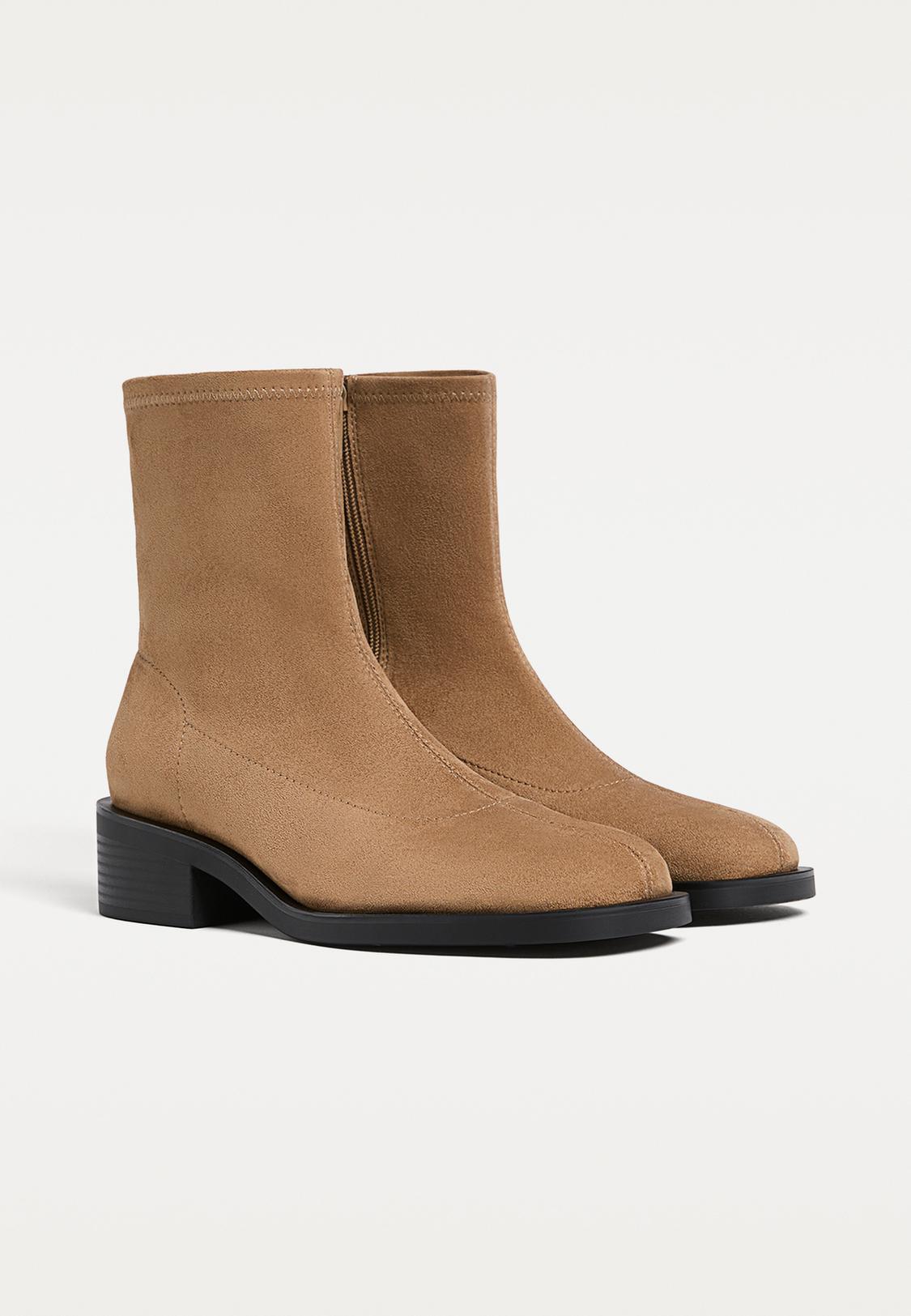 Botas Botines Planos De Ante Botines Planos Efecto Ante