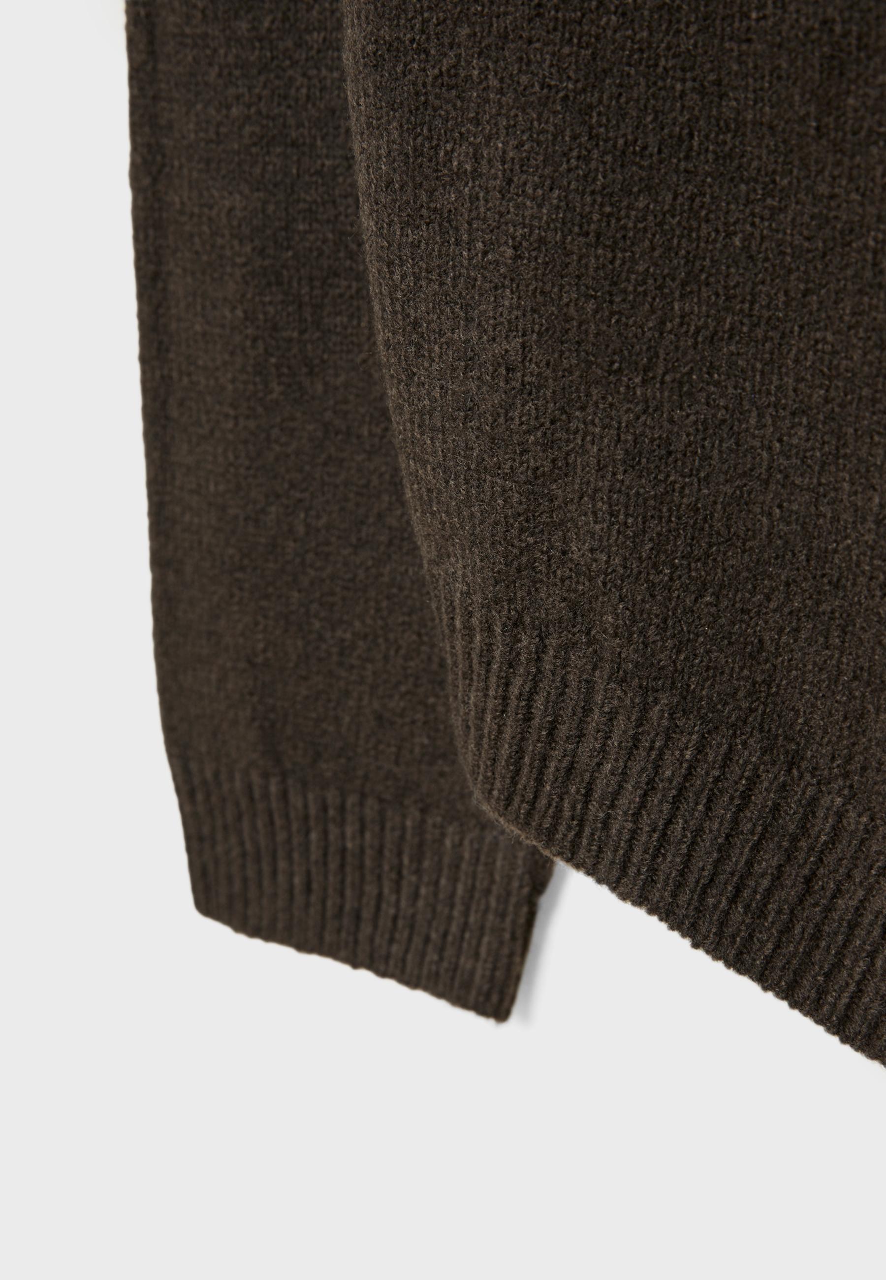 Asymmetric knit sweater — Brown