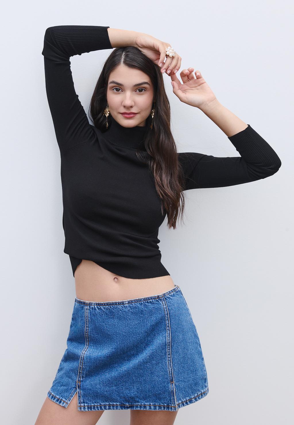 Pull avec col montant
