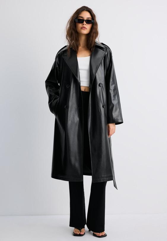 trench long similicuir